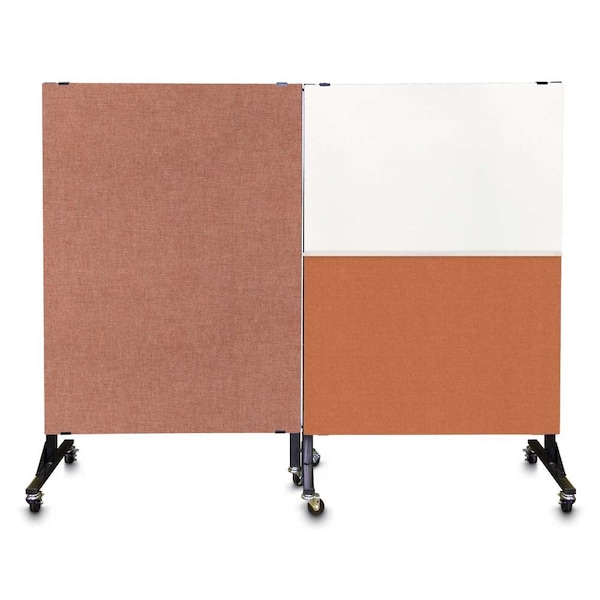 Enclosed Corkboard, 3 Door, 96"x48", 4" Fra, UV3427-SATIN-RUBBER
